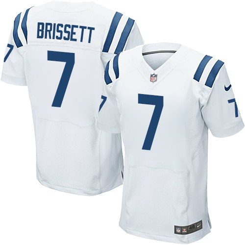 Nike Colts #7 Jacoby Brissett White Men's Stitched NFL Elite Jersey - Click Image to Close